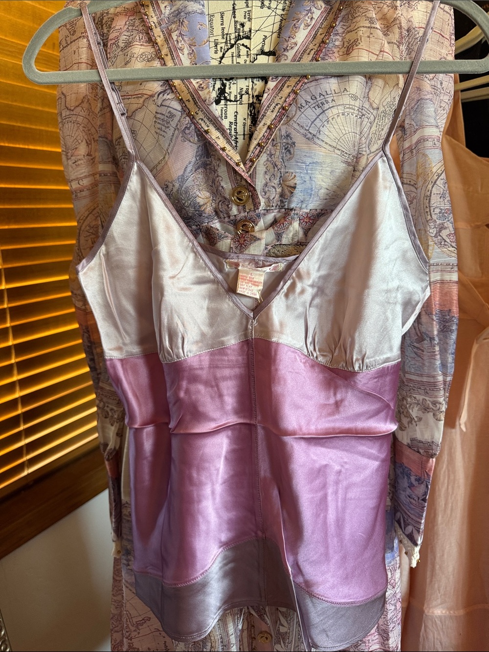 Gold Hawk Washable Silk Purple Haze Ombré Blue  Cami, New $200MSRP